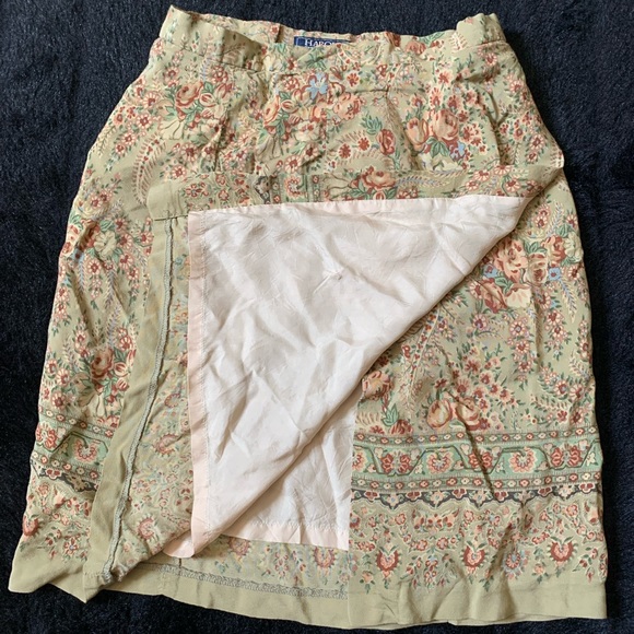 Vintage Women’s Harold’s Autumnal Floral Foliage Pencil Skirt Sz 6 100% Rayon - Picture 2 of 9